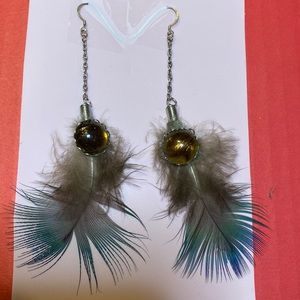 Beautiful handmade feather earrings